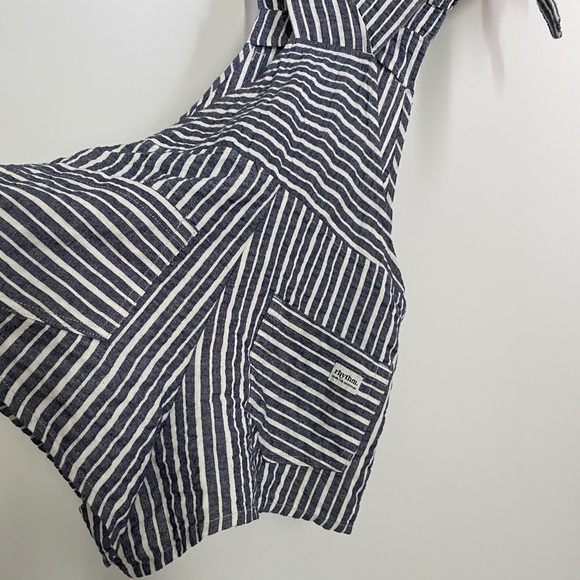 Blue Striped Overall Shorts / Rhythm - Picture 8 of 11